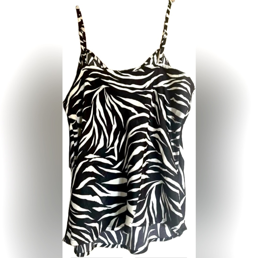 Zebra print camisole. Features adjustable straps. New with tags. Size Small - Picture 2 of 7